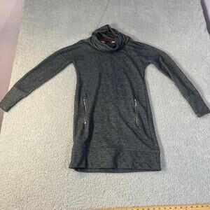 BAR blue cowl neck sweater faux zipper pockets cotton blend size XS